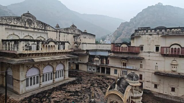 Alwar Fort courtyard, building exteriors