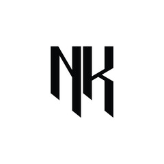 NK monogram logo design letter text name symbol monochrome logotype alphabet character simple logo