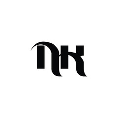 NK monogram logo design letter text name symbol monochrome logotype alphabet character simple logo