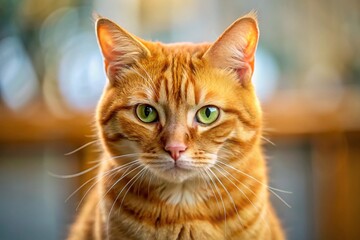 Grumpy Orange Cat Portrait:  A Candid Shot of an Annoyed Feline