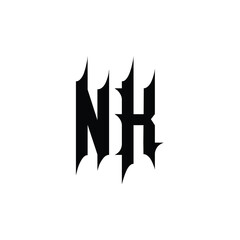 NK monogram logo design letter text name symbol monochrome logotype alphabet character simple logo