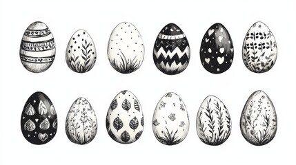 Fototapeta premium Hand drawn eggs for Easter