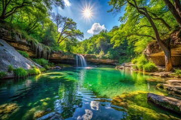 Hamilton Pool Preserve: Texas Waterfall & Natural Swimming Hole - Lush Greenery Scene