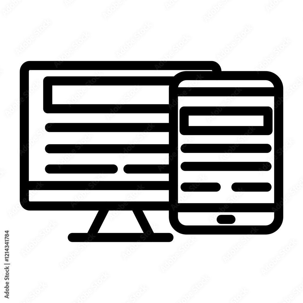 Wall mural responsive design vector design icon style