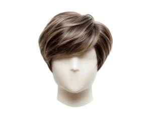 Short and chic pixie cut wig with layered brown highlights, perfect for stylish looks. Ideal for fashion enthusiasts seeking trendy hair accessory