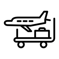 Airplane Food Trolley Vector Design Icon Style