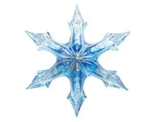 stunning ice star sculpture with intricate details and blue hue, perfect for winter decor or holiday themes. Its unique design captures essence of frost and elegance
