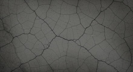 Cracked Surface Texture: A detailed close-up shot reveals a network of intricate cracks etched across a dark gray surface, creating a dramatic and textural backdrop. 
