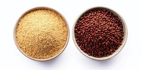 Healthy Grain Mix: Quinoa, Barley & Amaranth in Bowl - Top View