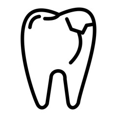 Broken Tooth Vector Design Icon Style