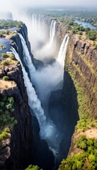 Waterfall Nature Outdoors Landscape Calm Tranquil Aerial View Picturesque