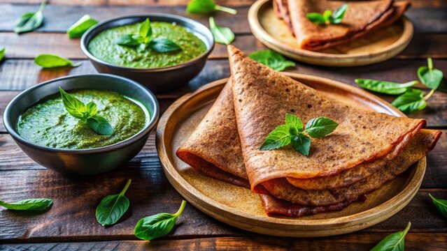Healthy South Indian Breakfast: Ragi Dosa with Mint Chutney