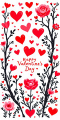 Illustration of Valentine's Day Greeting Card