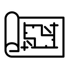Construction Blueprint Vector Design Icon Style
