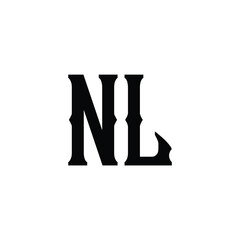 NL monogram logo design letter text name symbol monochrome logotype alphabet character simple logo