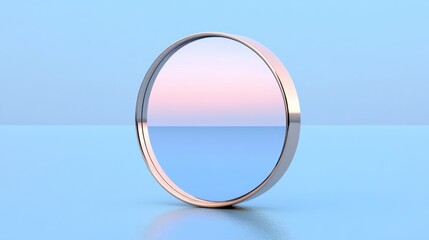 Circular Reflection with Gradient Sky and Water Surfaces in Harmony