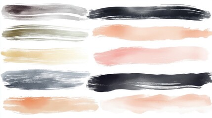 Abstract Watercolor Brush Strokes Collection