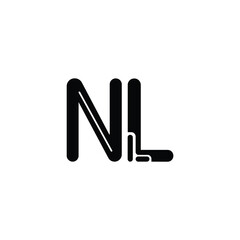 NL monogram logo design letter text name symbol monochrome logotype alphabet character simple logo