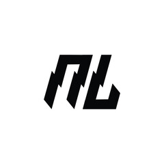 NL monogram logo design letter text name symbol monochrome logotype alphabet character simple logo