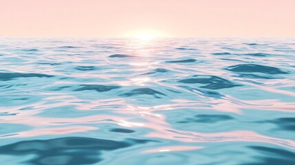 Obraz premium Peaceful Ocean at Sunrise with Pink and Blue Hues