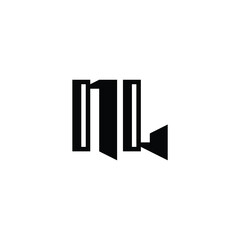 NL monogram logo design letter text name symbol monochrome logotype alphabet character simple logo