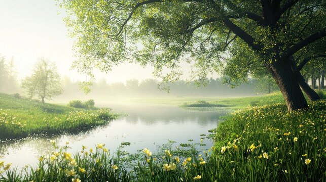 An outdoor view of a serene landscape, representing the calm and spiritual peace of Sabbath rest