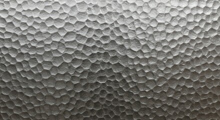 Hammered Metal Texture: Close-up of a hammered metal surface revealing a textured pattern of raised and indented shapes creating a unique, abstract design.