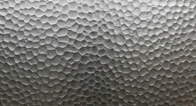 Hammered Metal Texture: Close-up of a hammered metal surface revealing a textured pattern of raised and indented shapes creating a unique, abstract design.