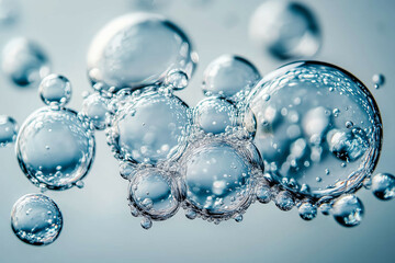 Bubbles Rising in Clear Water Background