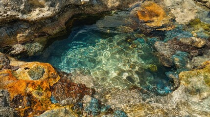 Vibrant Coastal Tide Pools Under Natural Light