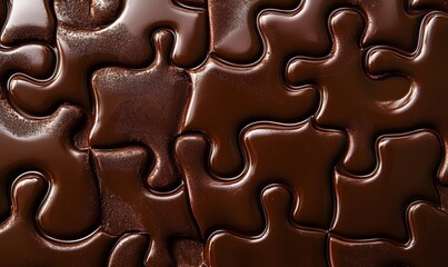 Melted Chocolate Puzzle Pieces Background Texture