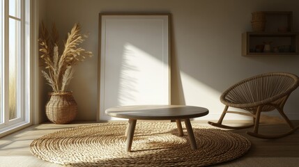 Cozy interior with natural decor and relaxed seating arrangement