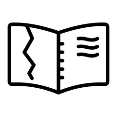 Teared Book Vector Design Icon Style