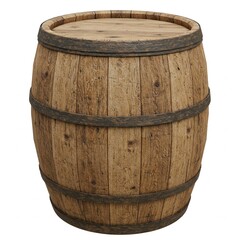 Obraz premium Old Medieval Wooden Barrel Isolated on White Background