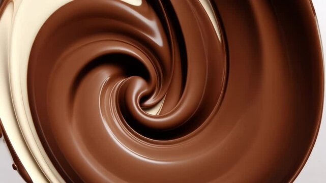 Chocolate Swirl: A mesmerizing abstract of melted milk chocolate swirling into a decadent spiral, inviting indulgence and tempting taste buds.