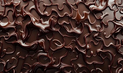 Melted chocolate swirls, abstract background, food texture, dessert design
