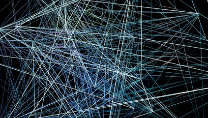 3D lines are tangled and mixed together, background of lines