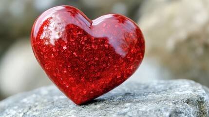 Obraz premium A single, solid red heart design on a clean white background, representing love and affection