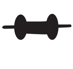 Cute cartoon hand drawn vector Kite Thread Spool icon silhouette