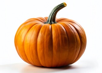 Obraz premium Isolated Perfect Autumn Pumpkin, Vibrant Orange Gourd, Fall Harvest Vegetable