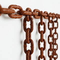 Fototapeta premium rusty chain isolated on white