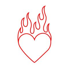 Heart on fire icon symbolizing passionate love and desire. Intense passion, heat, emotion. Representing fiery love and strong feelings. Romantic passion design. Valentine’s Day branding. Hot love co

