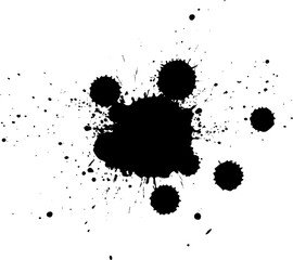Fototapeta premium black ink brush painting splash splatter