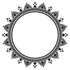Ethnic round frame border pattern.