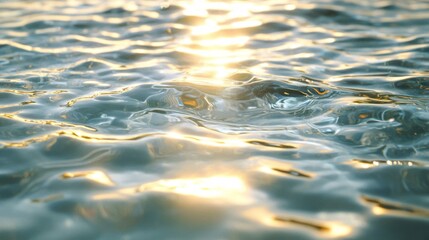 Golden sunlight reflecting on calm ocean water