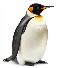 Obraz premium Penguin Isolated on White Background, Representing Wildlife, Arctic Animals, and Nature Conservation Concepts.