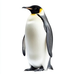 Fototapeta premium Penguin Isolated on White Background, Representing Wildlife, Arctic Animals, and Nature Conservation Concepts.