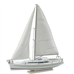 Luxury Yacht Isolated on White Background, Highlighting Elegance, Marine Travel, and Nautical Design.