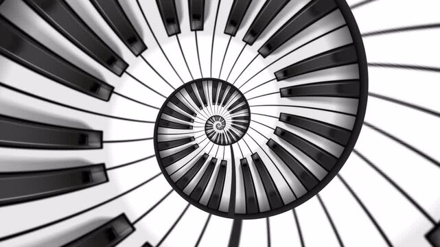 Endless Piano Spiral, Animation.Full HD 1920&times;1080. 05 Second Long.