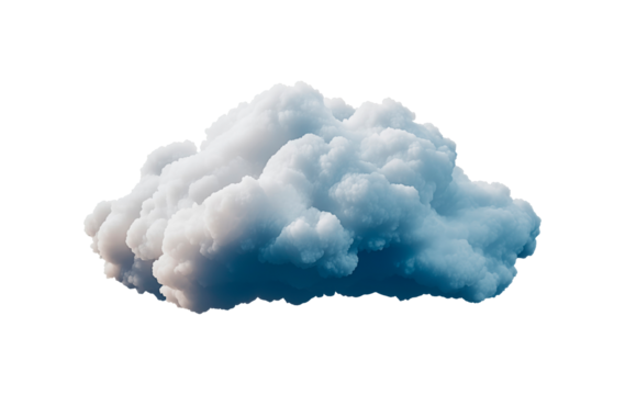 Fluffy, ethereal cloud isolated against a white or transparent background, fluffy cloud png image